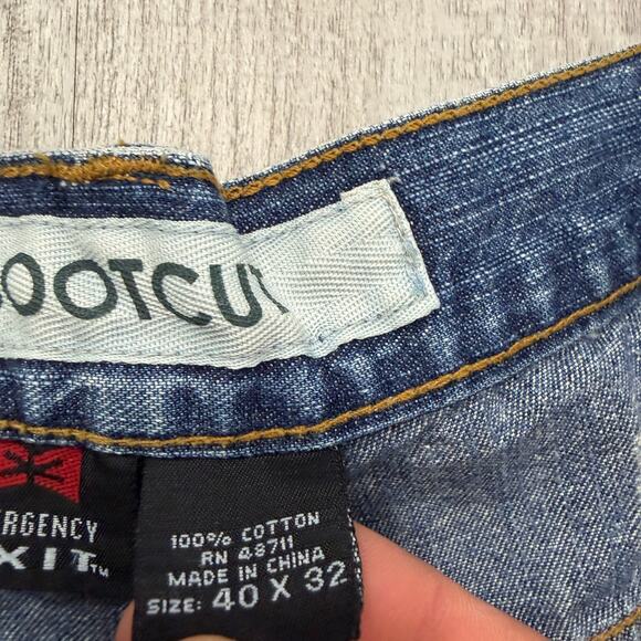 Vintage Emergency Exit Bootcut Jeans Men's 40x32 Blue Faded Western y2k Skater - Picture 5 of 10